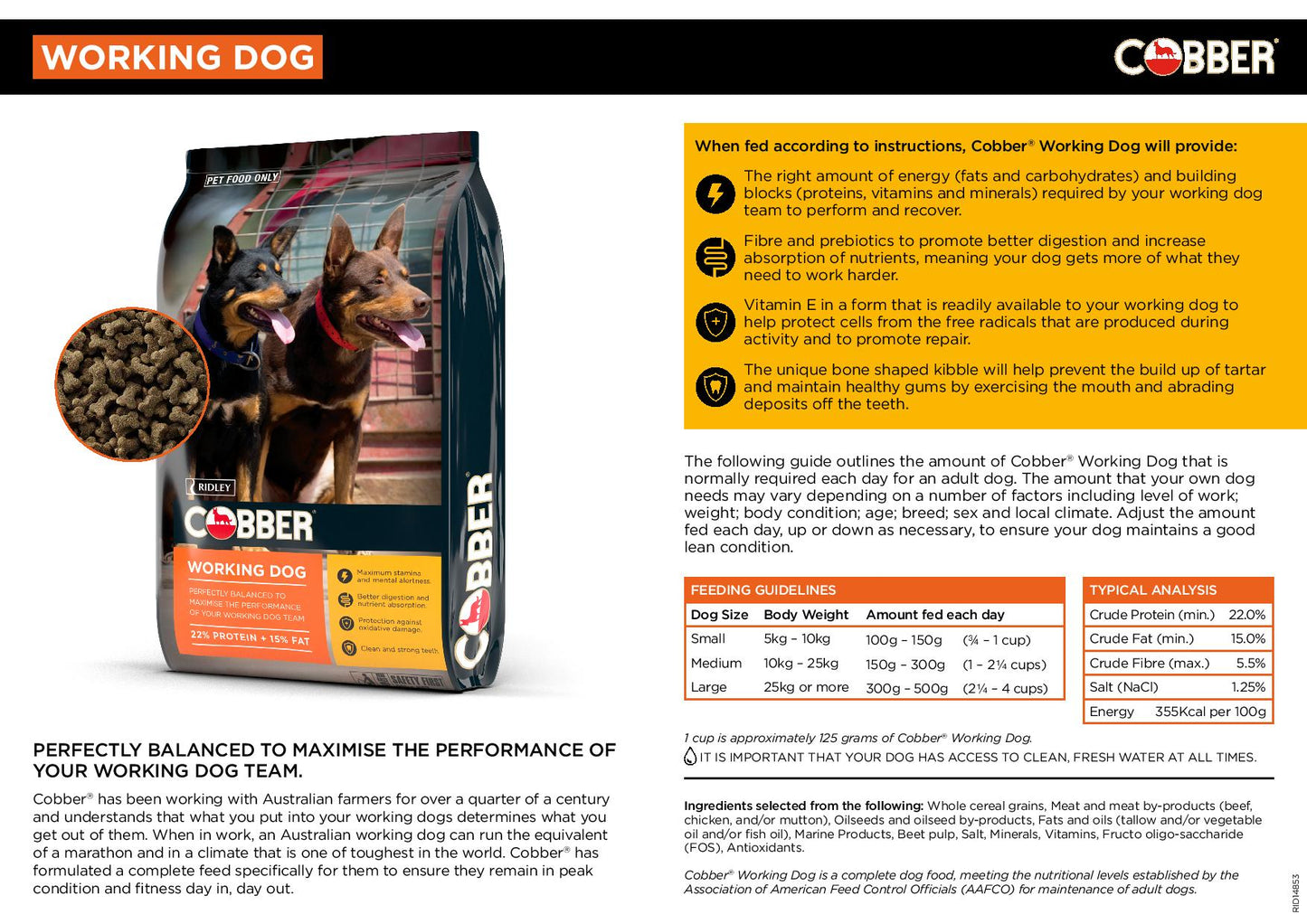 Cobber Working Dog 20kg