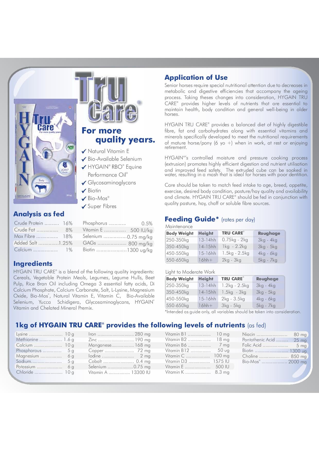 Hygain Tru Care 20kg