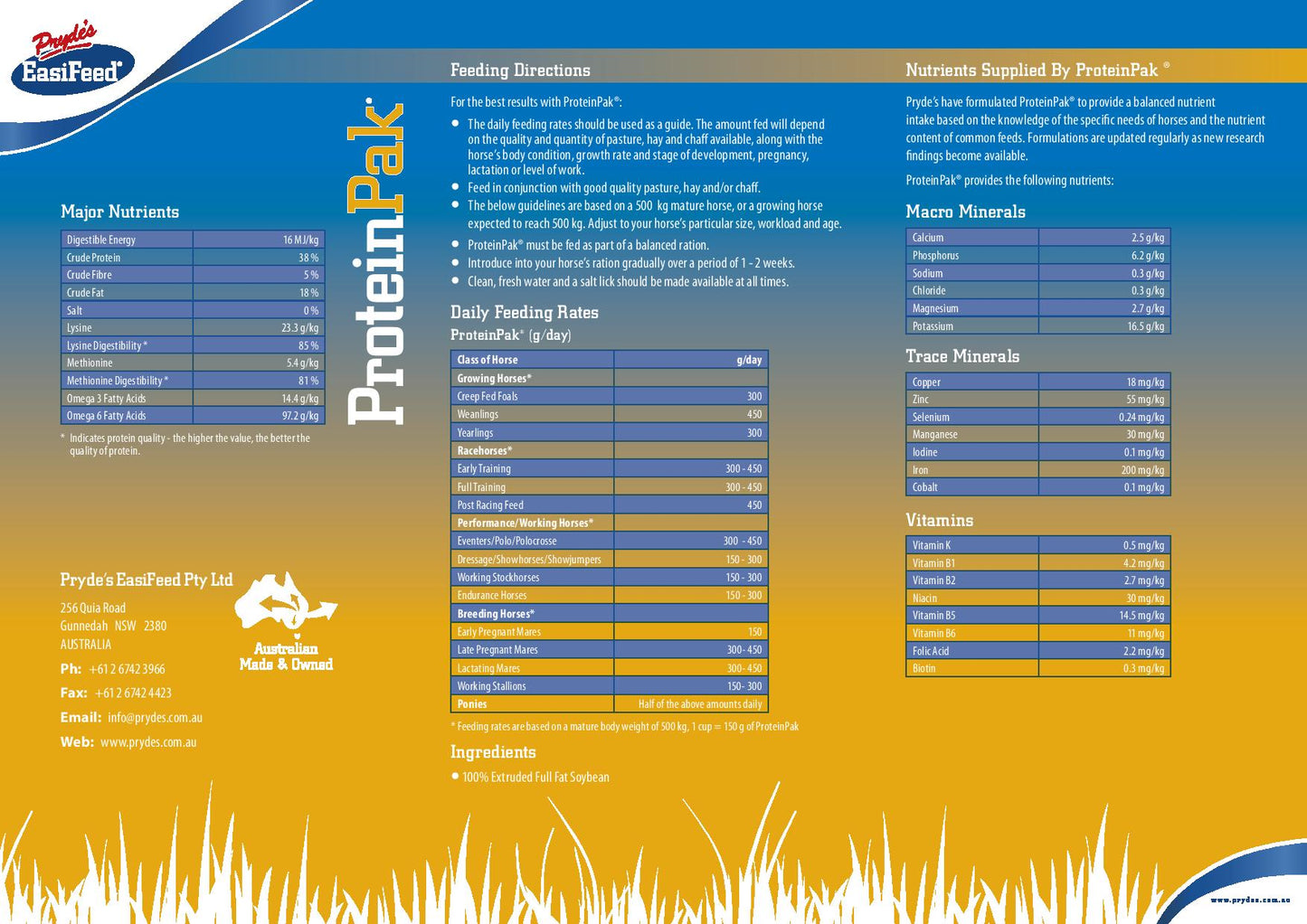 Prydes Protein Pak 20kg